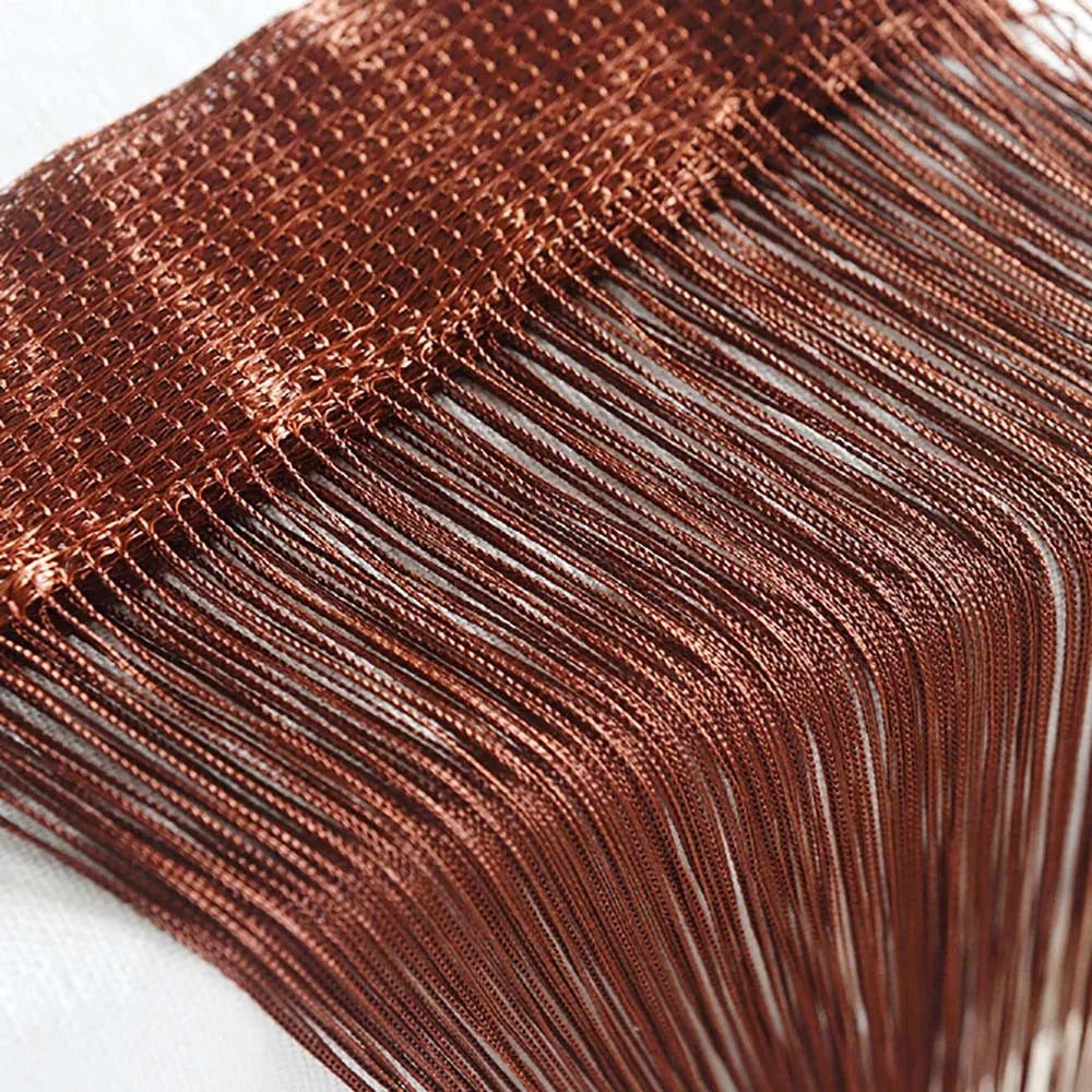 Curtains For Living Room 50cmx200cm Thread Curtain For Living Room Door Wall Window Panel Room Divider Decorative Tassel Curtain