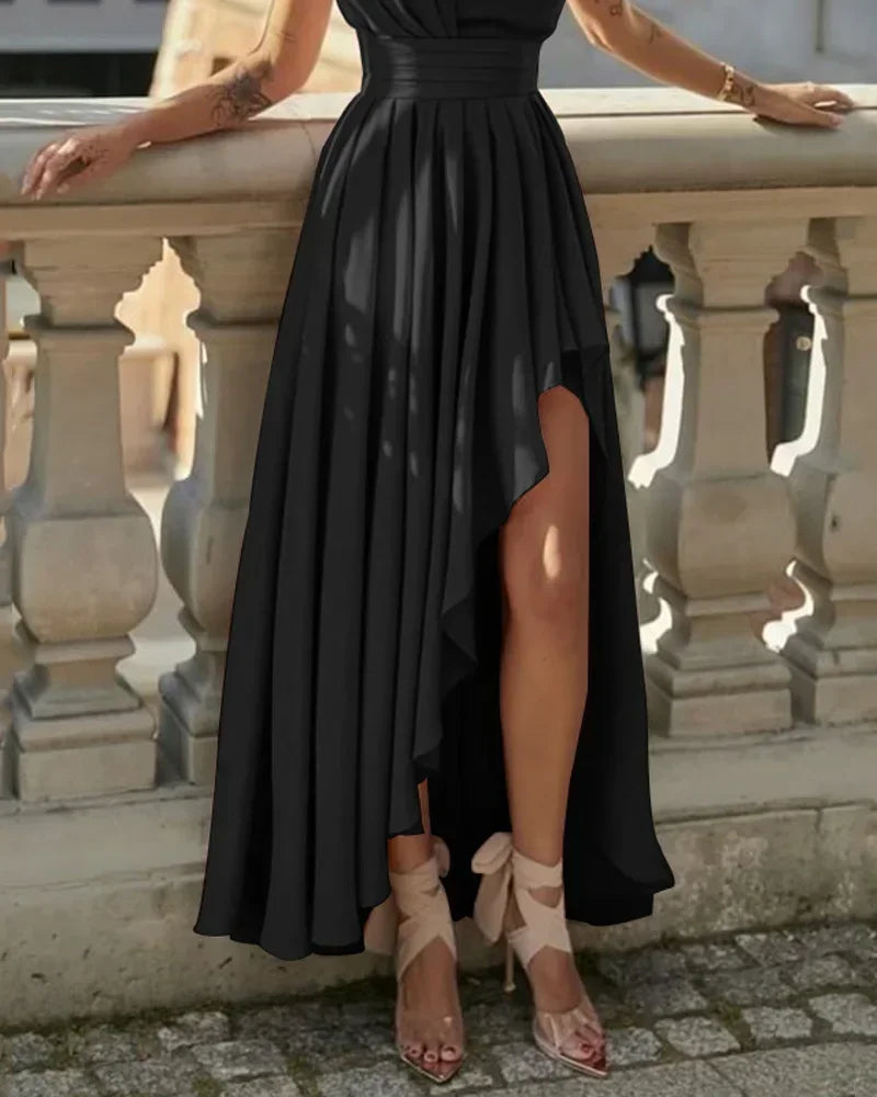 Womens Dresses 2023 New  Pink Solid Dress for Women