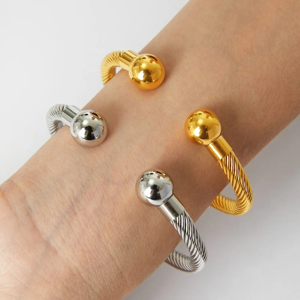 Women's Bracelet Adjustable Opening Round Bead Accessories Fashionable and Versatile Jewelry