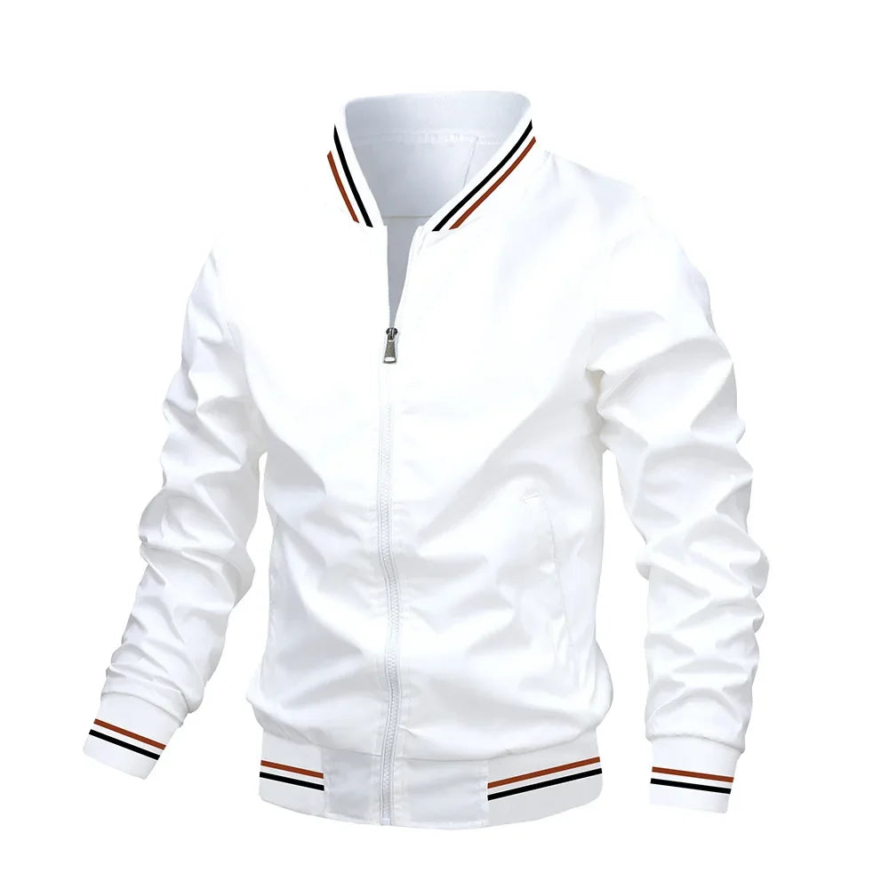 New men's standing collar jacket spring and autumn thin windproof jacket men's casual mountaineering and camping waterproof jack