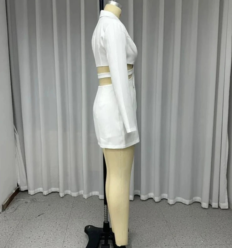 Dresses for Women 2023 Elegant Ruffle Hem Long Sleeve V-Neck Blazer Dress Button Blazer Work Formal Dresses Commuting