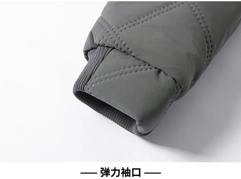 Men's hooded warm short jacket winter zipper pocket jacket outdoor sports and leisure work clothes windproof cotton jacket
