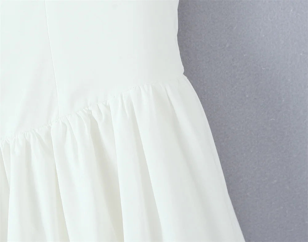 Women's Dress 2025 New Fashion Summer  White Bow Midi Dresses for Women Elegant Chic Ladies Dress