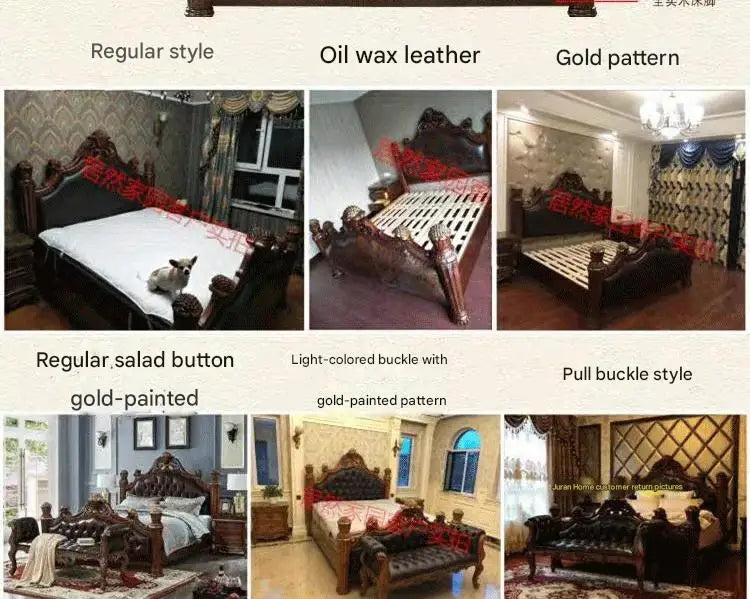 Luxury Nordic Bed Multifonction King Size Aesthetic Sleeping French Bed Lounge Wooden Modern Cama Matrimonial Bedroom Furniture