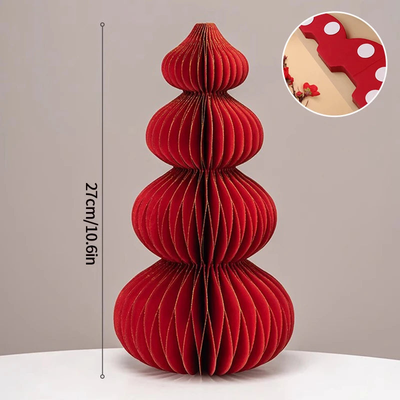 Folding Christmas Tree Decoration Honeycomb Origami Christmas Tree Base Home Space Layout Artificial Decorated Christmas Tree