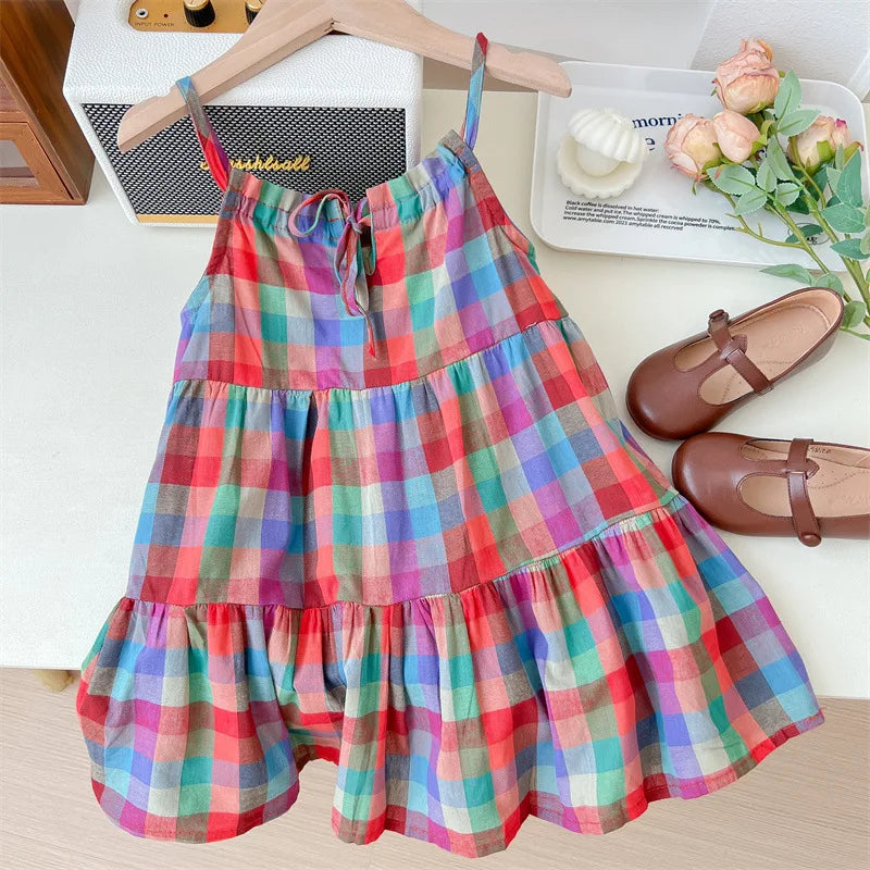 Girls Casual Dresses Back Hollowing Sleeveless Dress Toddler Girl Clothes Summer Dresses Chinese Traditional Dress for Girls