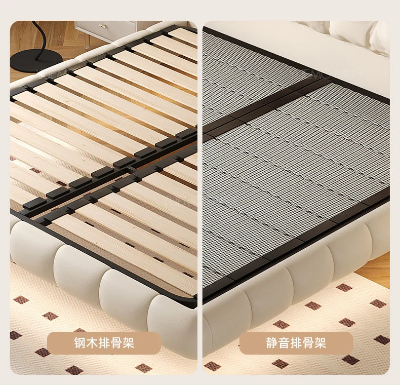 Pretty Elegant Double Bed Frame Mattress White Comferter Bed Queen Size Cama Matrimonial Bedroom Furniture