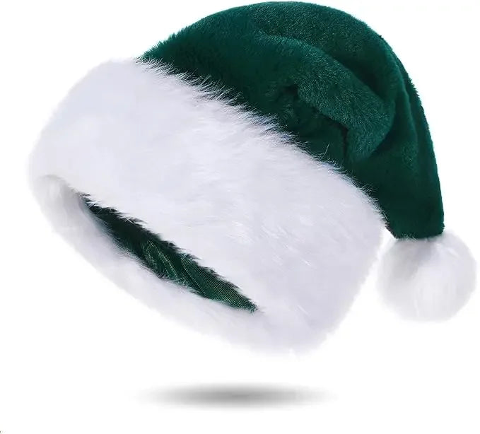 Chrismas Hat Adults Santa Hat for Men and Women Pink Green Blue Red Purple Black White