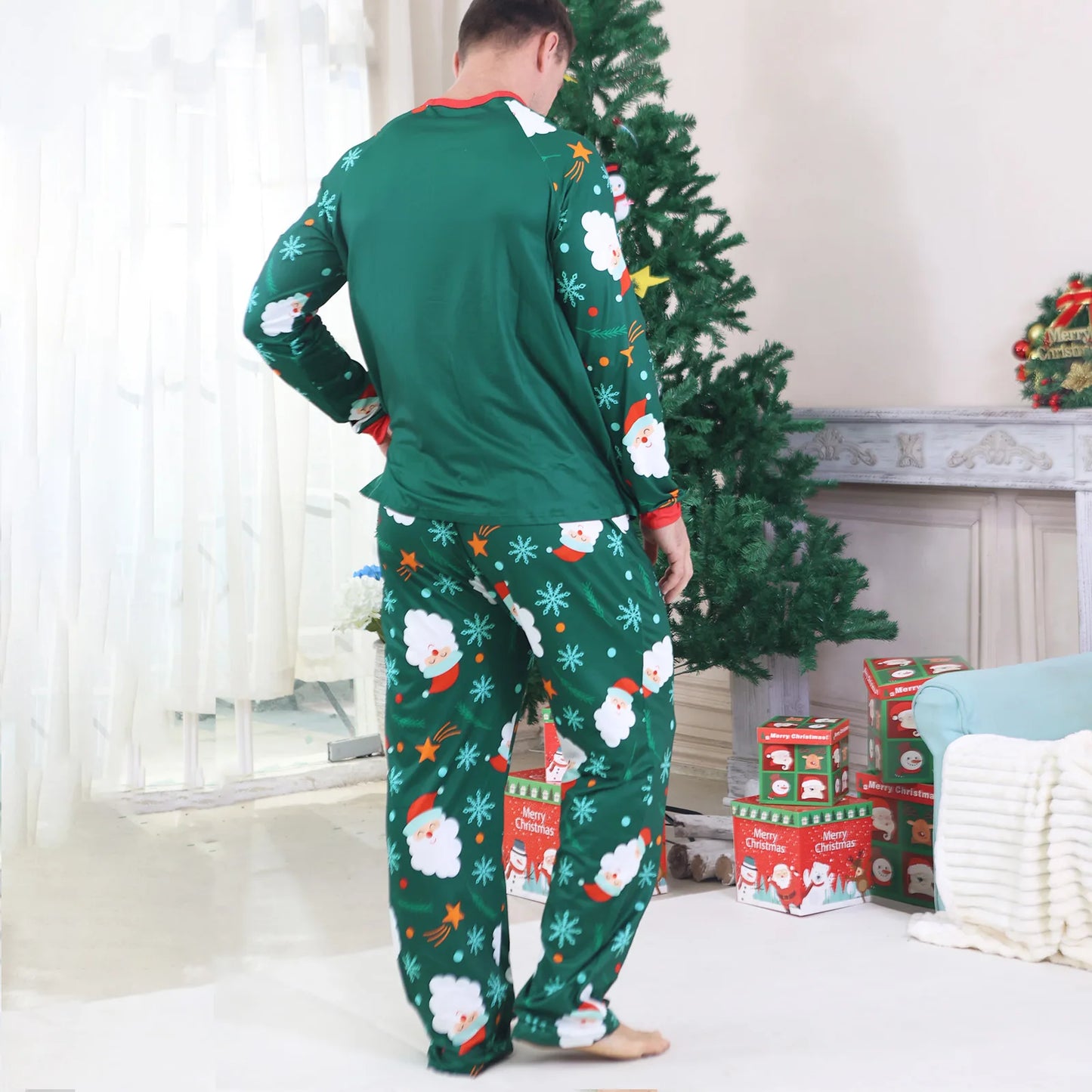 New Year's Clothes 2025 Family Look Pjs Cute Cartoon Parent-child Matching Pajamas Set Baby Dog Romper Pjs Full Sleeve Sleepwear