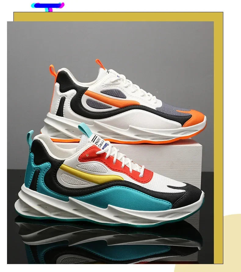 New Trendy Men's Sports Shoes Cushion Running Sneakers Outdoor Leisure Walking Jogging Trainers Soft Sole Breathable Footwear