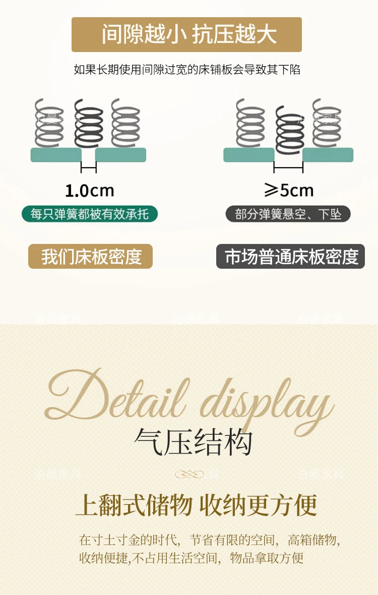 Luxury Couple Bed European Aesthetic Leather Queen Size Princess Bed Storage Space Cama De Casal Luxuosa Modern Furniture