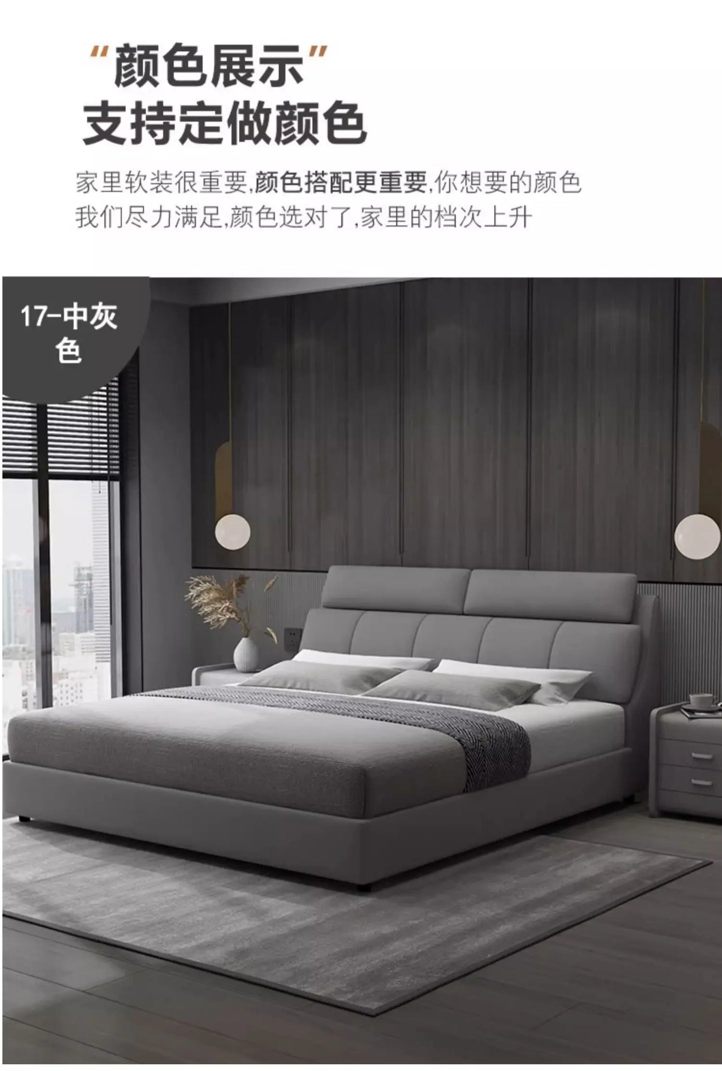 Headboard King Size Bed Frames European Nightstands Lounge Bed Luxury Bedroom Hotel Camas De Dormitorio House Accessories