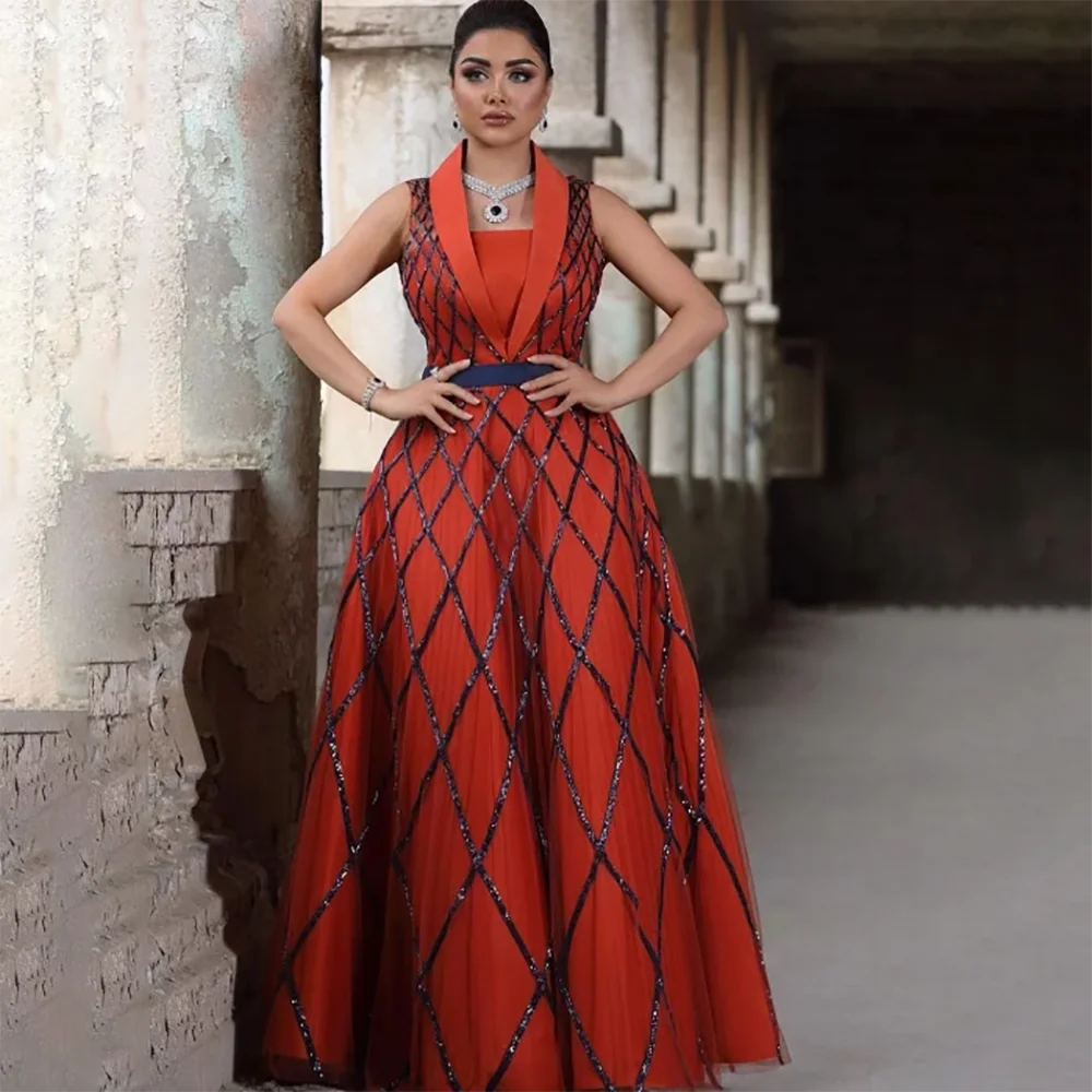 Sleeveless A-line Prom Dresses Sleeveless A-line Floor-Length Party Evening Gown For Women Customized