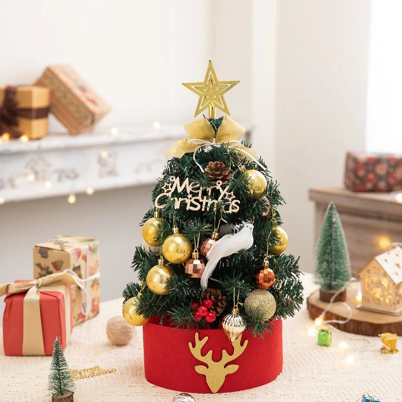 2022 New 45/60cm Merry Christmas Tree For Home Desktop Decoration Cristmas Ornament Xmas Navidad Gifts Led New Year Tree