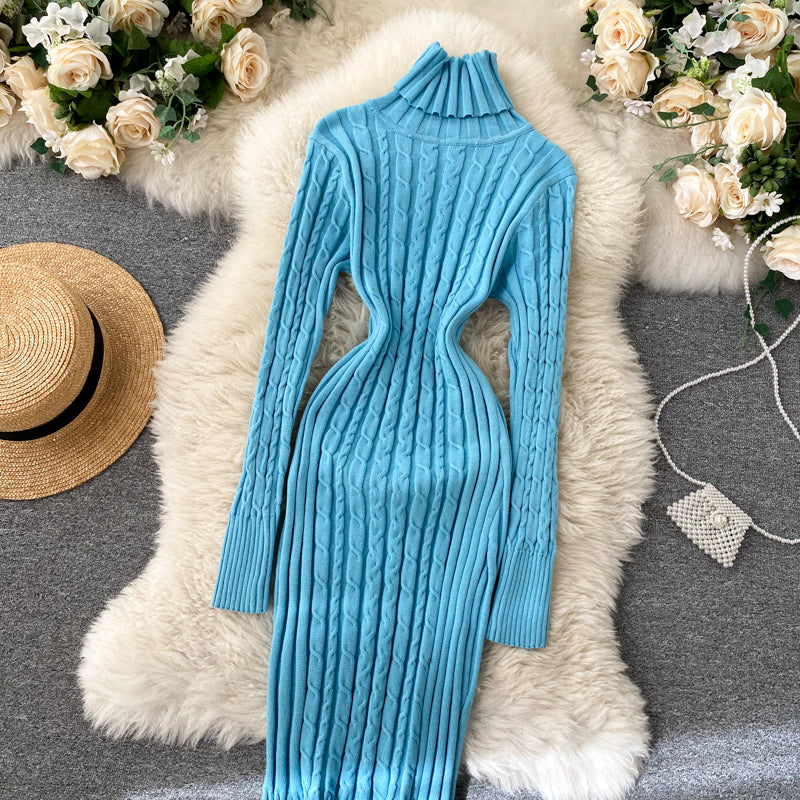 Seoulish Autumn Winter Twist Women's Wrap Knitted Dresses Long Sleeve Sheath Knitwear Office Bodycon Dress Female 2025 New