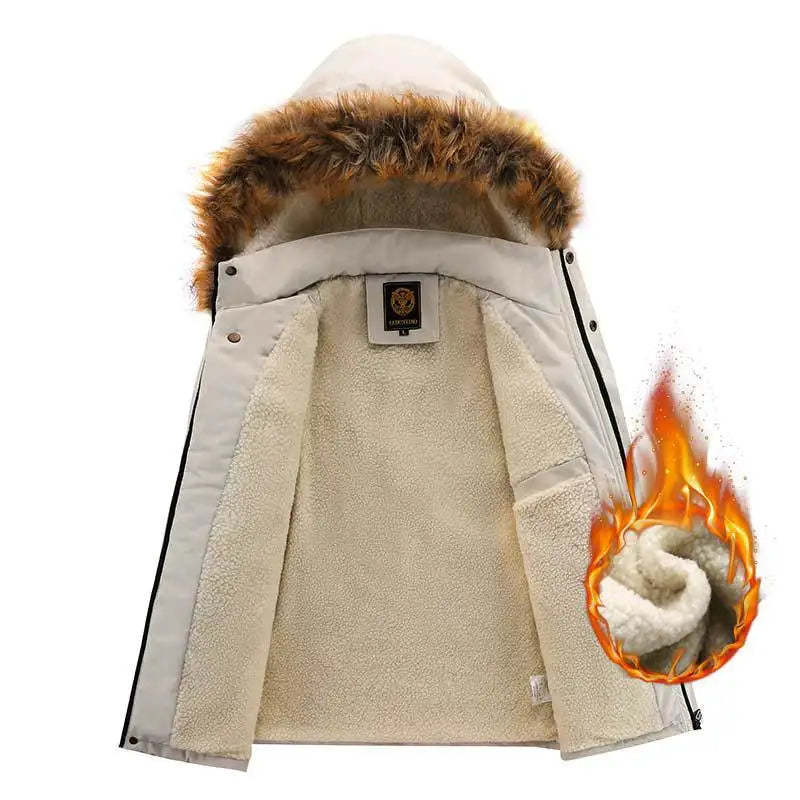 Jackets Men Thick Coats Hooded Jogger Coat Zipper Pockets Casual Streetwer Warm Jacket Autumn Winter Outerwear Men Clothing