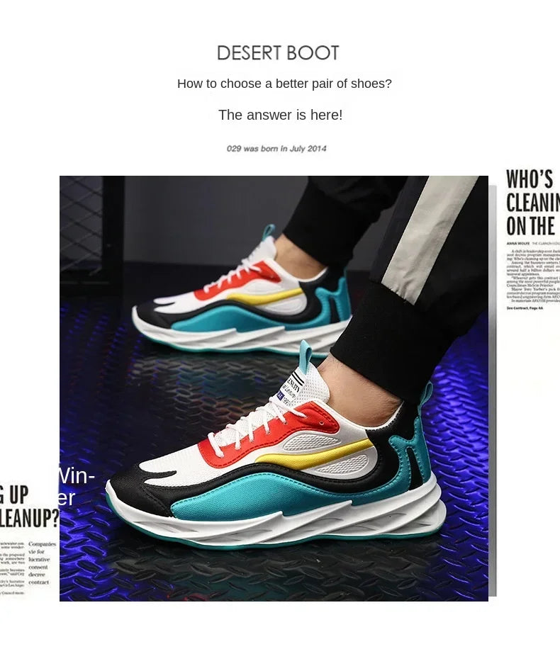 New Trendy Men's Sports Shoes Cushion Running Sneakers Outdoor Leisure Walking Jogging Trainers Soft Sole Breathable Footwear