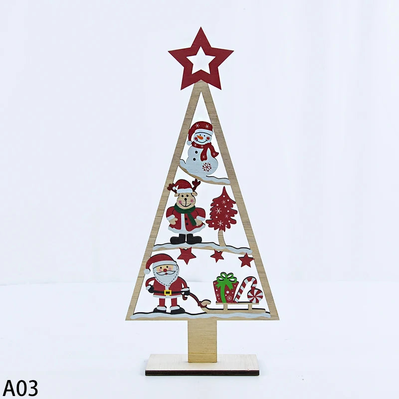 Christmas Tree Wood Signs Santa Claus Xmas Tree Hanging Ornament Merry Christmas Decorations For Home Navidad 2025 New Year Gift