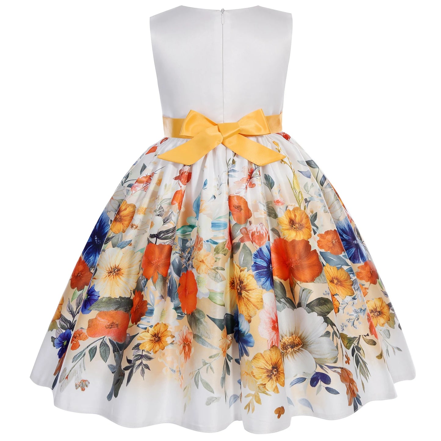 Children's dresses 2025 new foreign trade printing forging cloth girls modeling clothes runway little host dress princess dresse