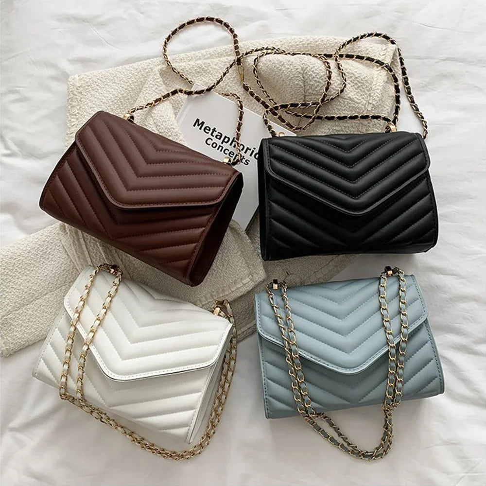 Women's fashionable retro single shoulder crossbody bag small square bag simple women's chain crossbody bag