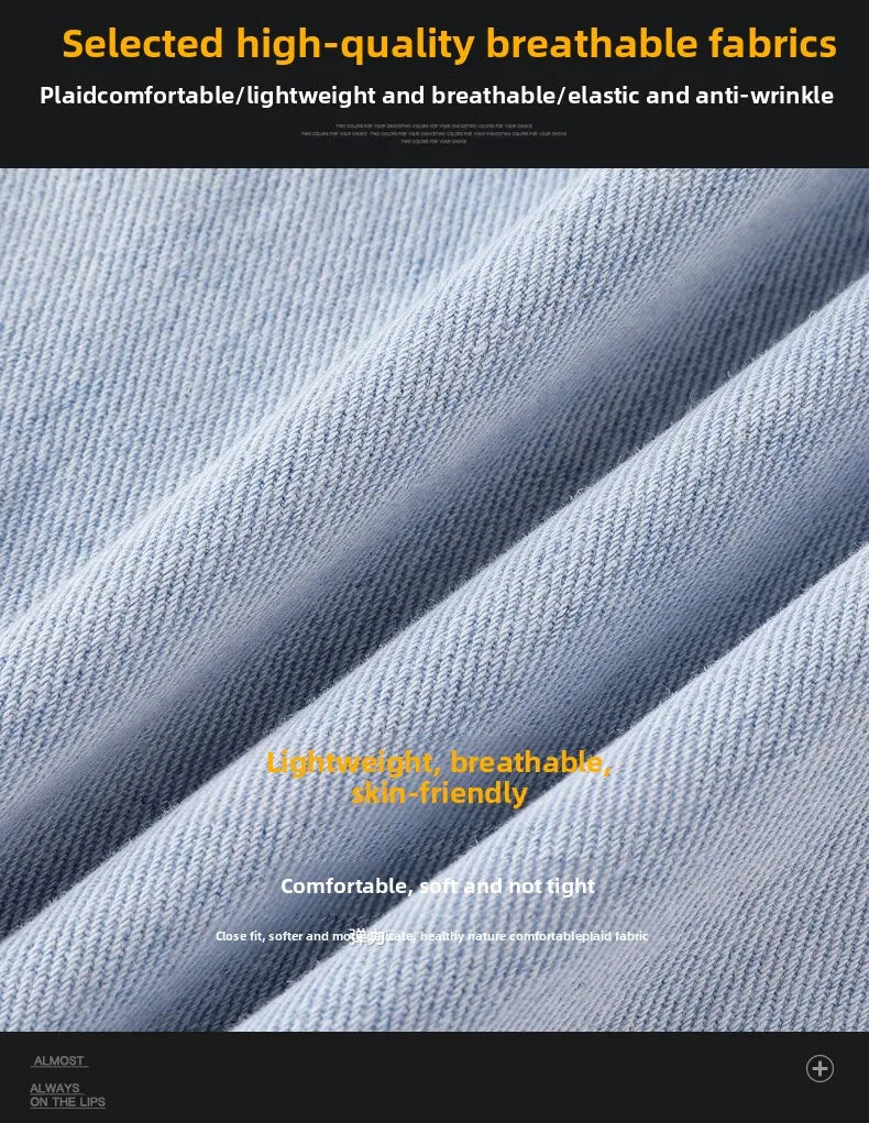 Jeans men's four-season new mopping straight loose wide legs trendy casual handsome comfortable trousers