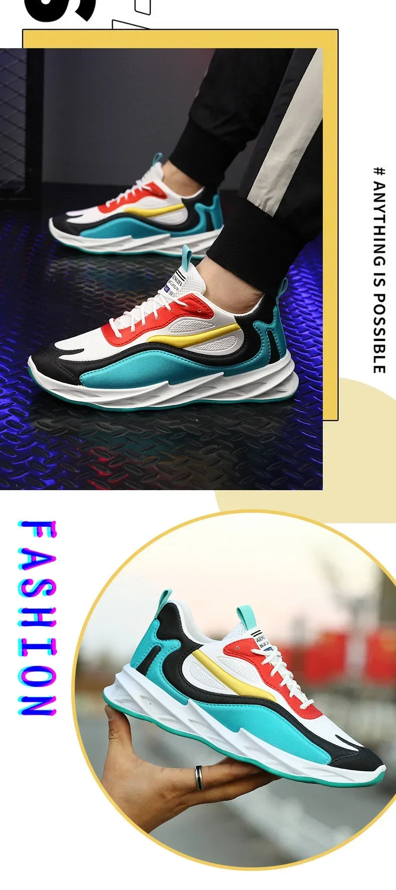 New Trendy Men's Sports Shoes Cushion Running Sneakers Outdoor Leisure Walking Jogging Trainers Soft Sole Breathable Footwear