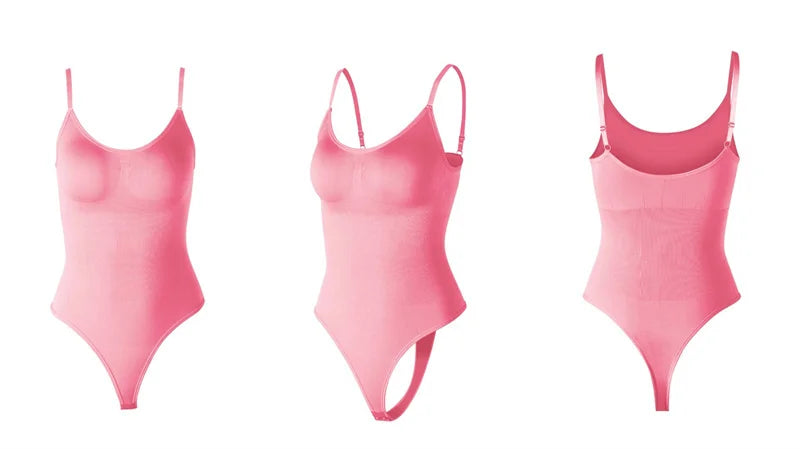 GUUDIA Spandex Bodysuit Thong String Shapewear Compression Body Shapers Cupless Wirefre Open Crotch Tummy Control Jumpsuit