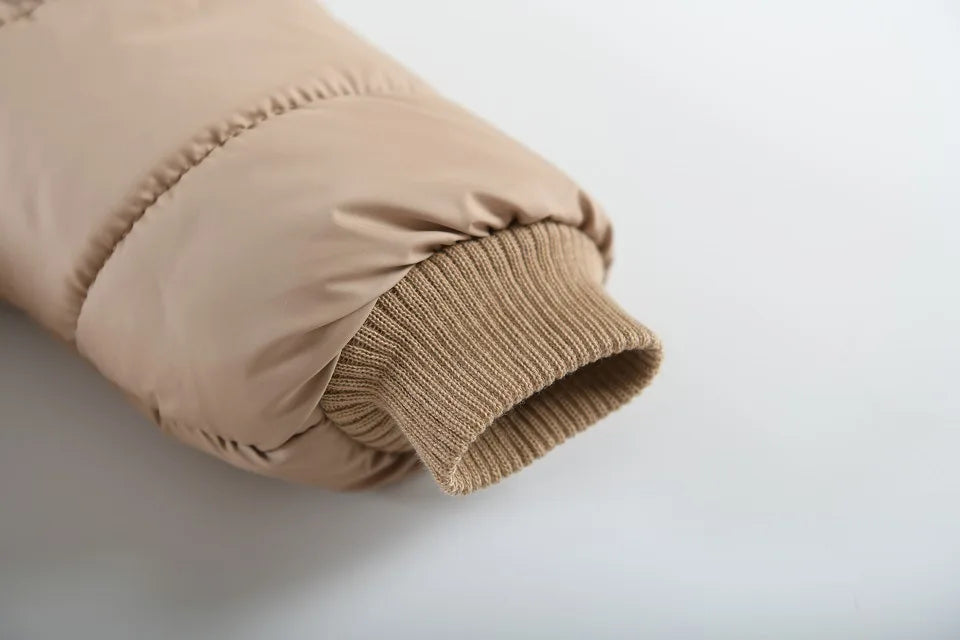 Children Autumn Winter Thick Cotton Coat Kids Girls Warm Pearls Jacket Plush Collar Hooded Windproof Outwear 1 To 6 Years Old