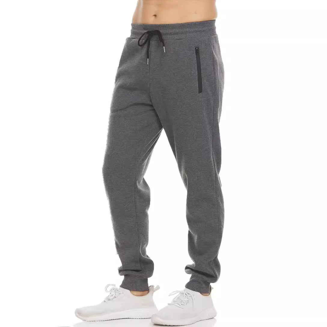 2024 new Sweatpants Streetwear Trousers Men Pants Solid color Drawstring Zipper Pockets Cargo Pants Men Overalls Running pants
