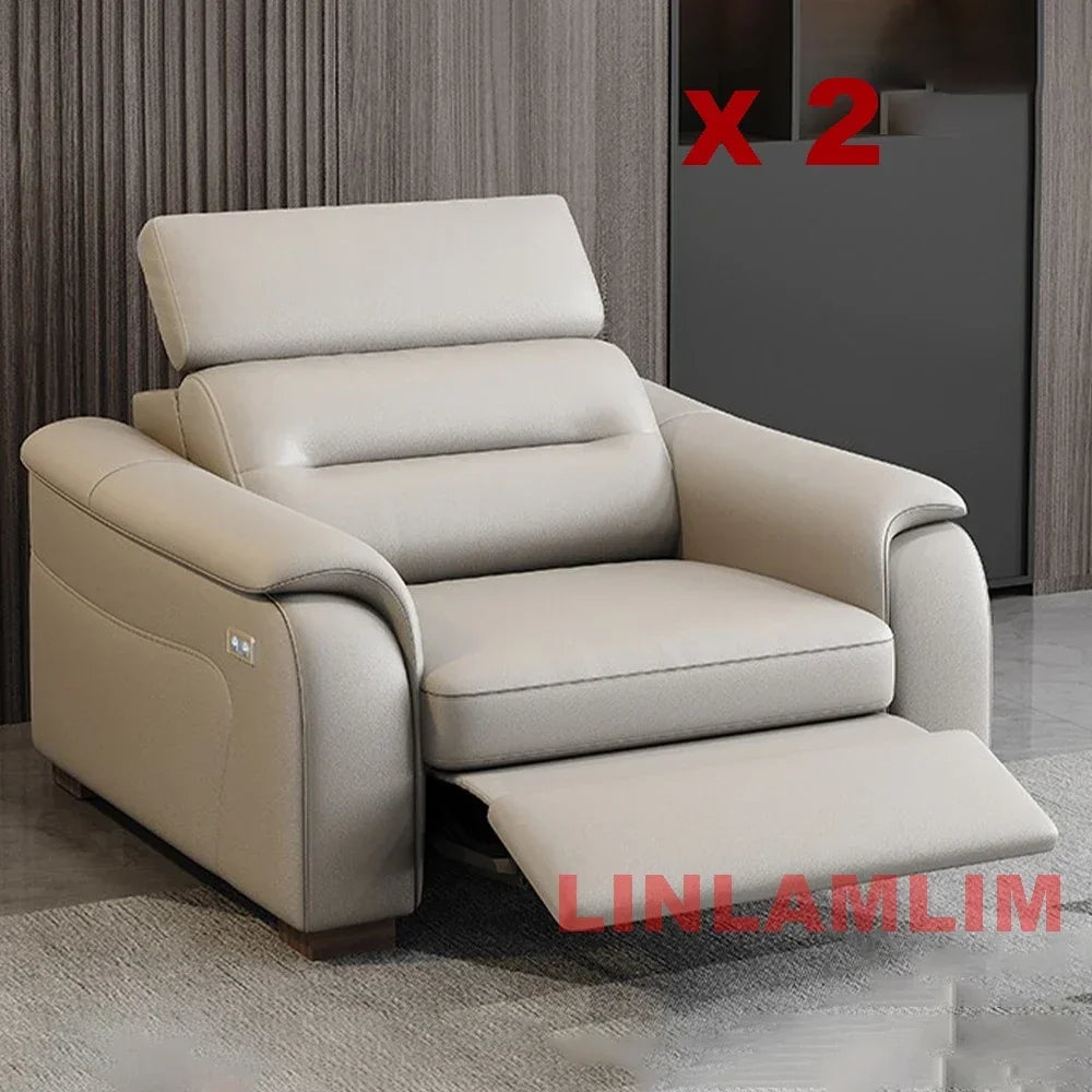 Linlamlim Multifunctional Convertible Sofa Bed With Eletric Recliner, Folding Sofa Cama With Power Reclining Seats & Storage Box