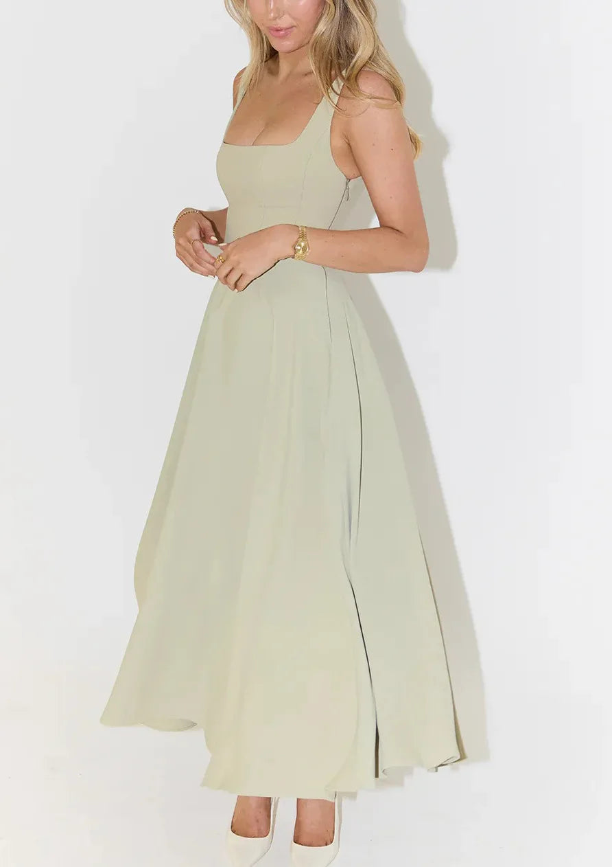 Women's Dresses New Simple Sexy Solid Color Straps Dress Ladies Temperament Multicolor Slim Midi Dresses Party Gowns 2025