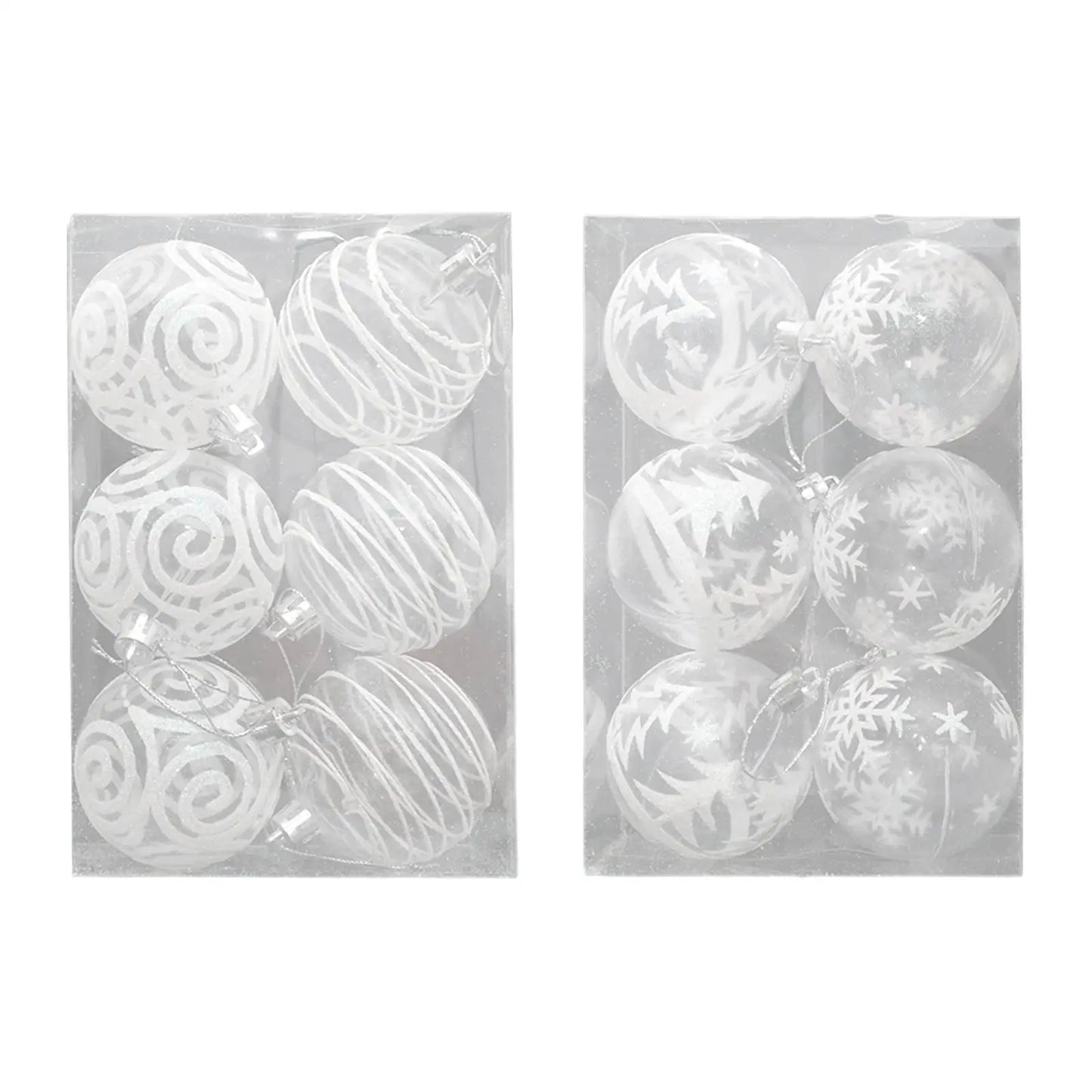 6Pcs Christmas Tree Balls 60mm Small Christmas Tree Decoration Ornaments for Xmas Christmas Tree Festive Home Party Wedding