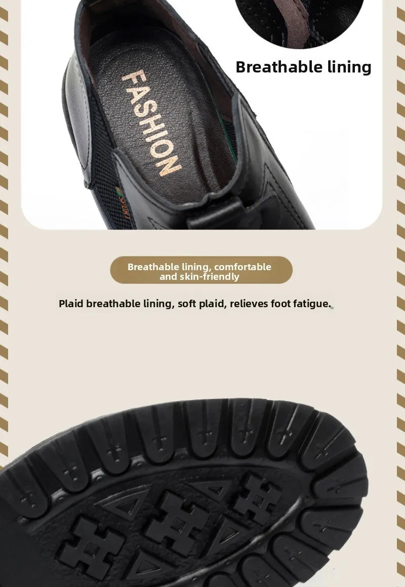 Men's Boots British Business Short Boot Retro Ankle Booties Fashion Casual High Top Boots for Men Leather Boot Oxford Work Boot