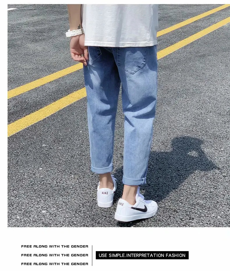 Men Jeans Male Trousers Simple Design High Quality Students Daily Casual Straight Denim Pants jeans for men clothing y2k jeans