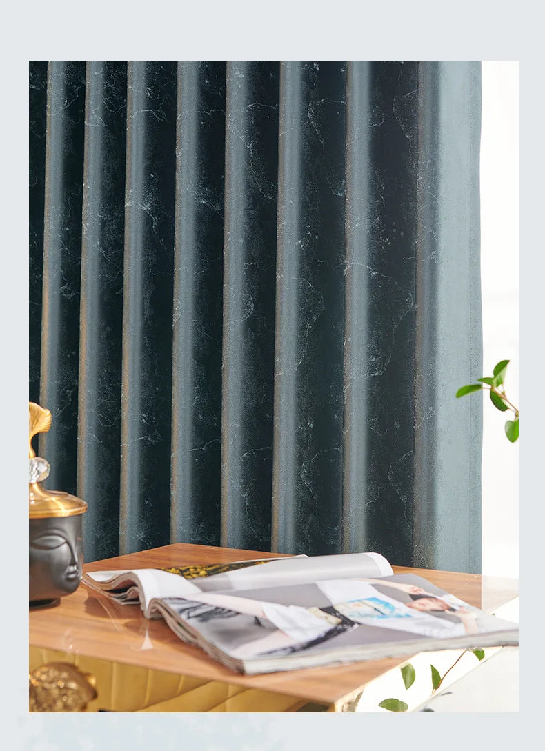 European Curtains Light Luxury Curtains for Living Room  Modern Simple Blackout Bedroom White Tulle Thicken Jacquard Window