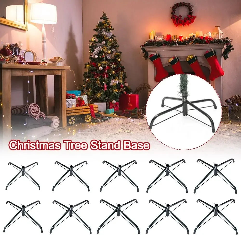 Durable Metal Christmas Tree Stand Base Sturdy Rotating Xmas Tree Holder Christmas Tree Stand Legs Christmas Tree Accessory