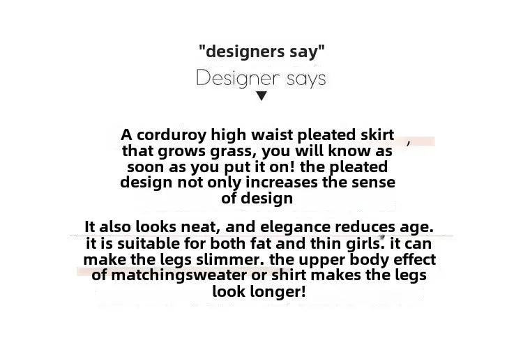 Corduroy High-Waisted Slimming Preppy Style Skirt For Women Spring Autumn/Winter New Arrival A- Line Mini Dress