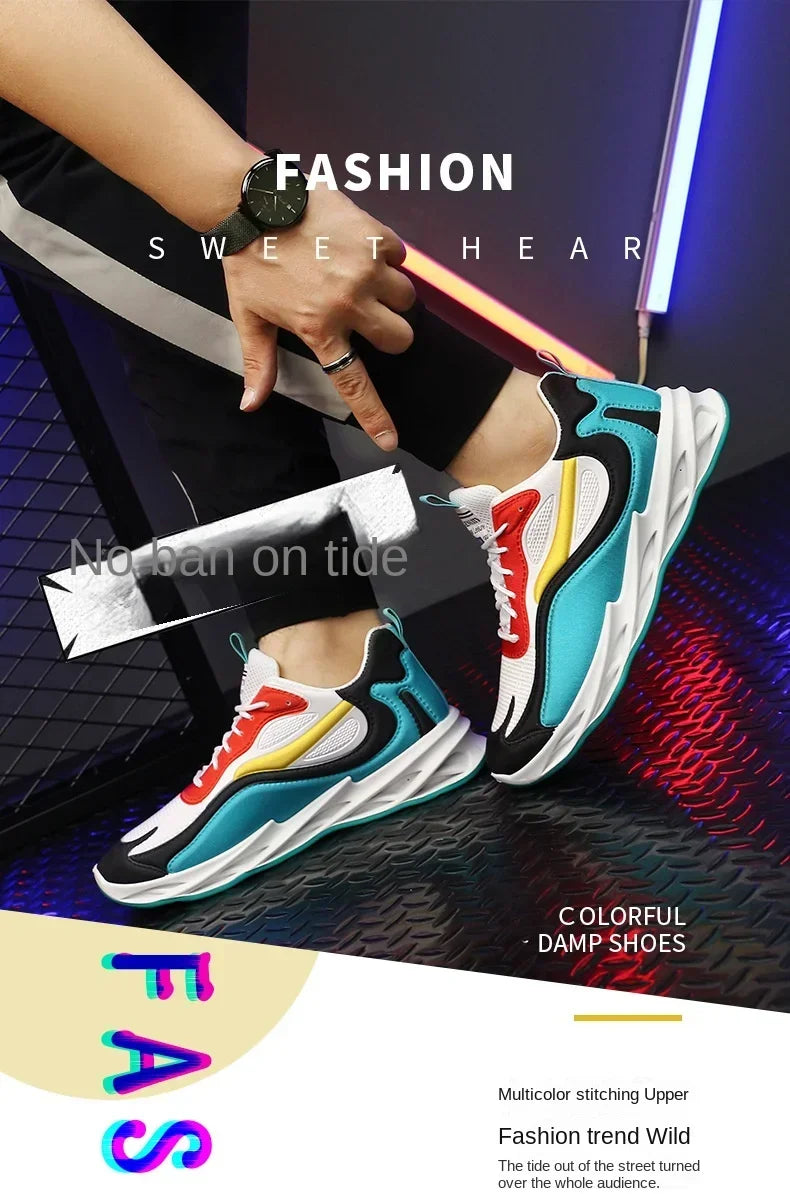 New Trendy Men's Sports Shoes Cushion Running Sneakers Outdoor Leisure Walking Jogging Trainers Soft Sole Breathable Footwear
