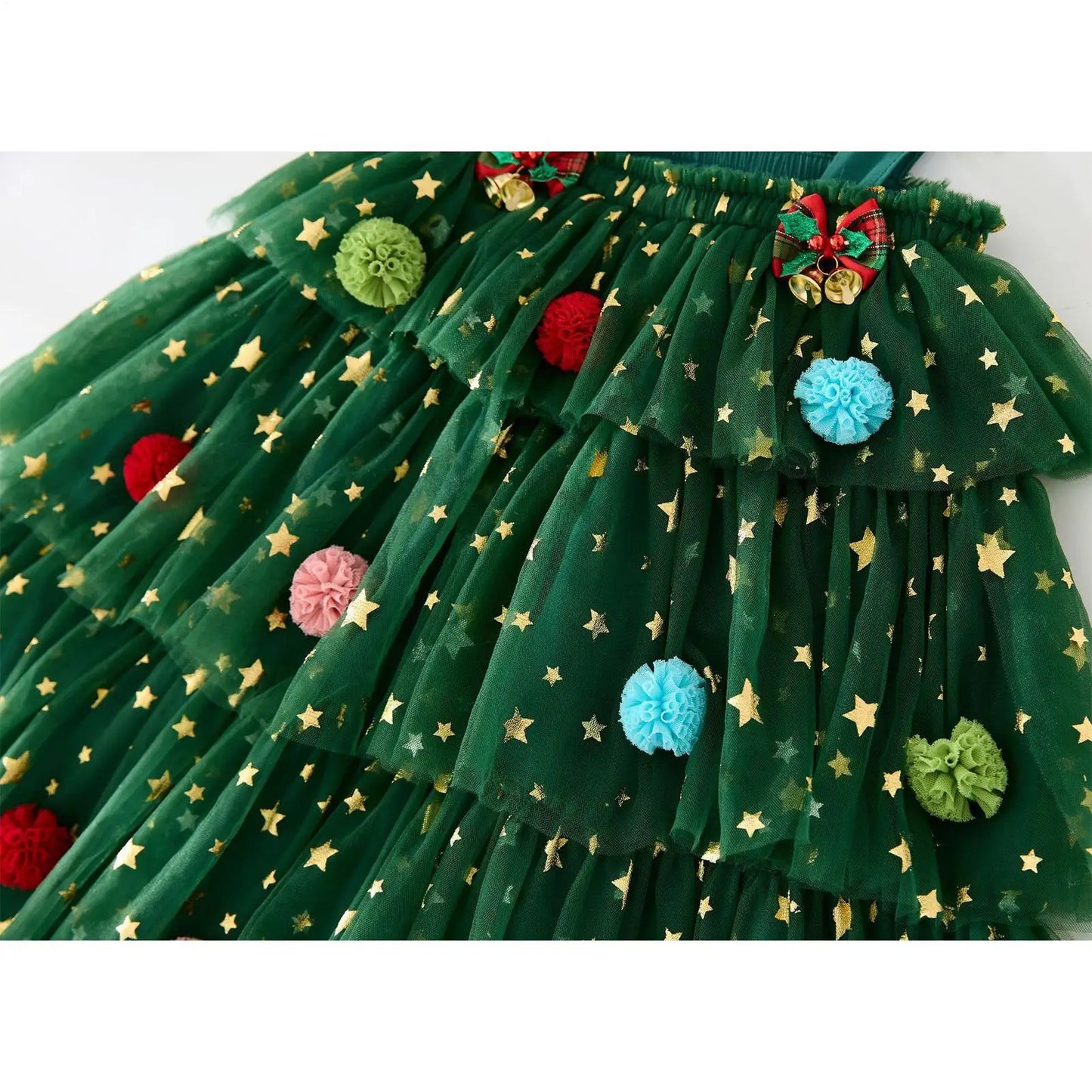 Christmas Dresses For Girls Fashion Girls Dress Glitter Clothes Tiered Outfit For Event Party Birthday Outdoor Activities Club