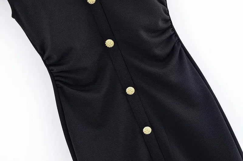 MUJER 2025 Pleated Midi Dresses for Women Sleeveless Shirt Dress Woman White Black Women's Summer Dress Draped Party Dress Women