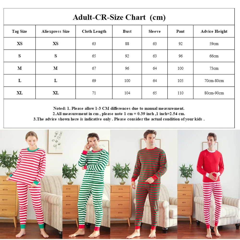 New Striped Family Matching Christmas Pajamas Mother Kids Pijamas Familiares Navidad Couples Matching Outfits Xmas Nightwear