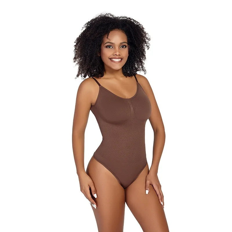 GUUDIA Spandex Bodysuit Thong String Shapewear Compression Body Shapers Cupless Wirefre Open Crotch Tummy Control Jumpsuit
