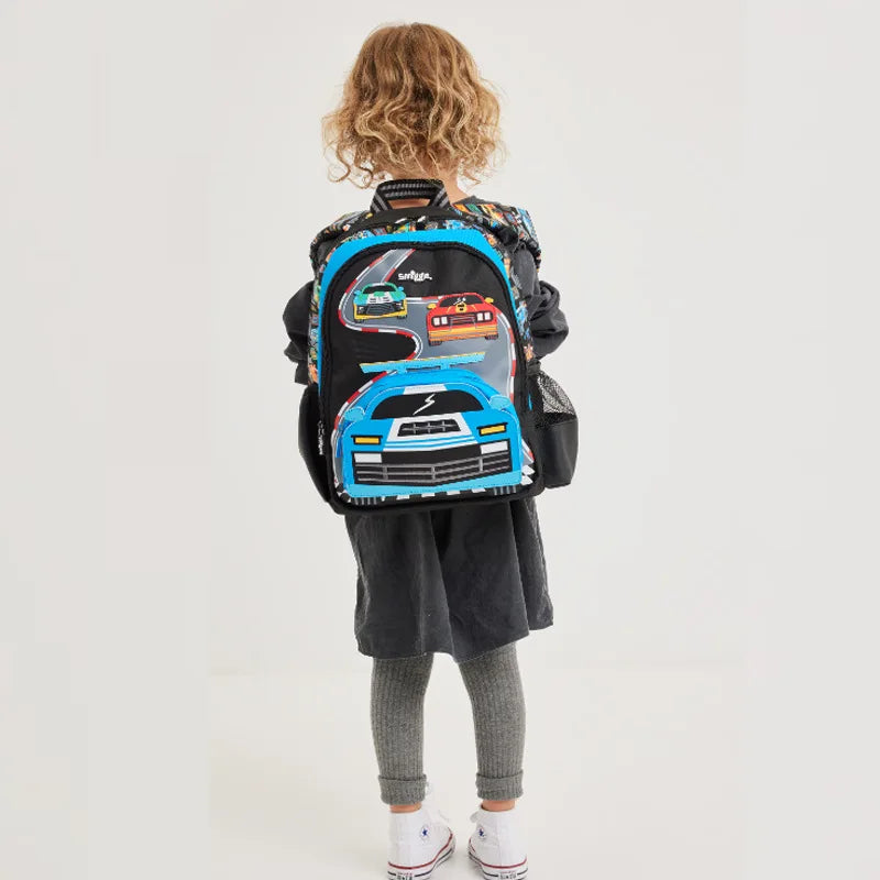 100% Genuine Australia Smiggle Backpack School Bag Race Car Cartoon Series Anime Backpack Student Gift Separate Purchases