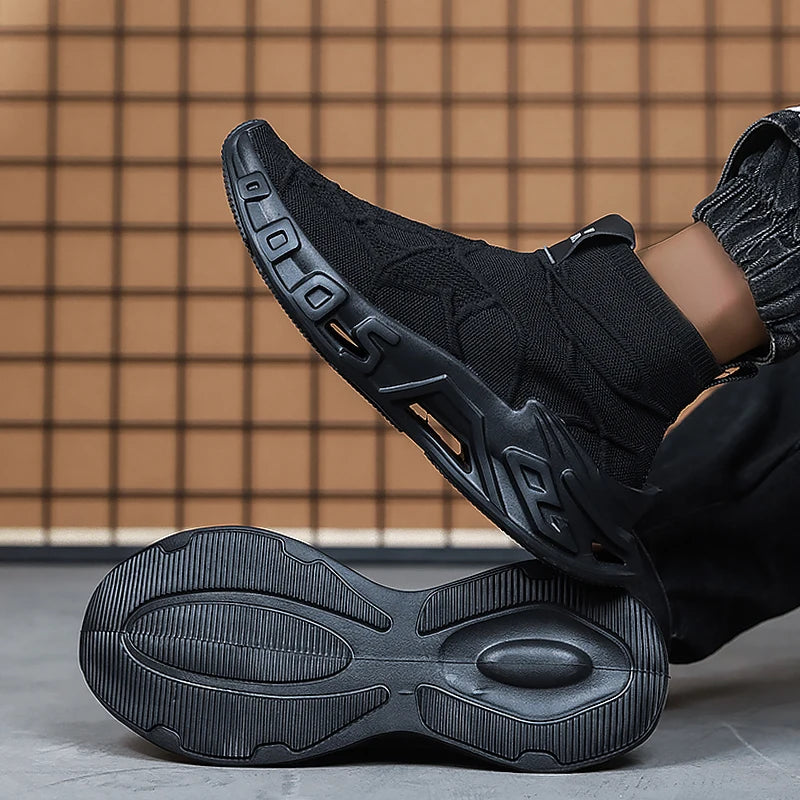 Men's Outdoor Sports Shoes - High-Top Sports Shoes Are Novel and Fashionable, Non-Slip and Durable, Suitable for All Seasons, Versatile Sports Shoes