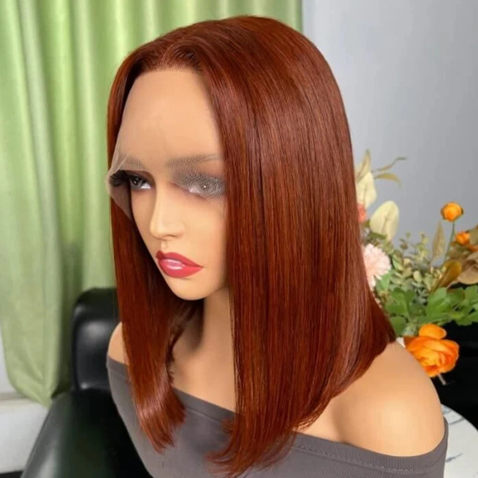 Colored Ombre Pink Bob T Part Lace Wigs Straight Human Hair Lace Front Wigs Pre Plucked Blonde Straight Lace Front Wigs