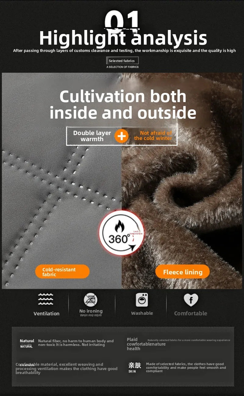 Men's hooded warm short jacket winter zipper pocket jacket outdoor sports and leisure work clothes windproof cotton jacket