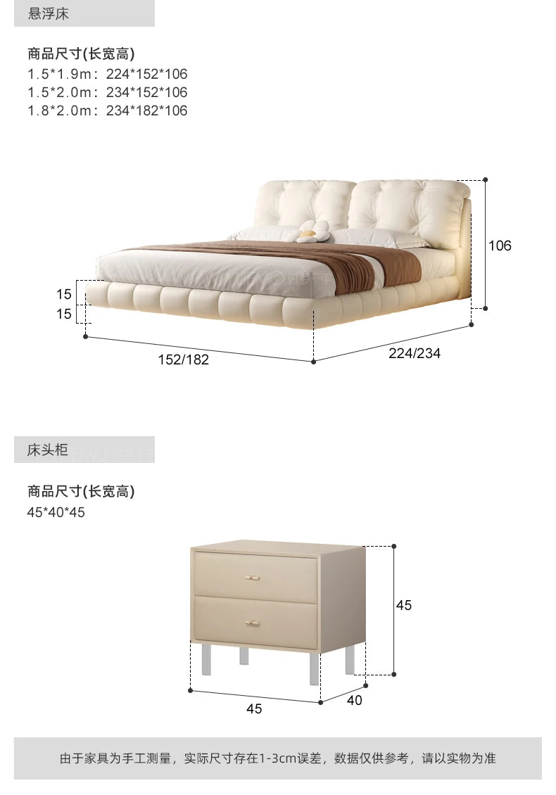 Pretty Elegant Double Bed Frame Mattress White Comferter Bed Queen Size Cama Matrimonial Bedroom Furniture