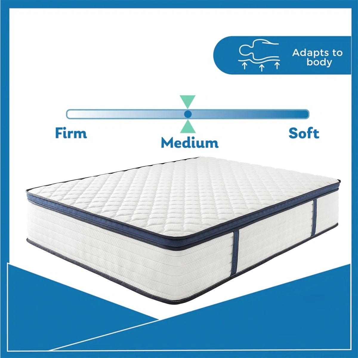 Queen Size Mattress Gel Memory Foam Hybrid Mattress , Pressure Relief, Medium Firm Comfort, Motion Isolation, Mattress in a box