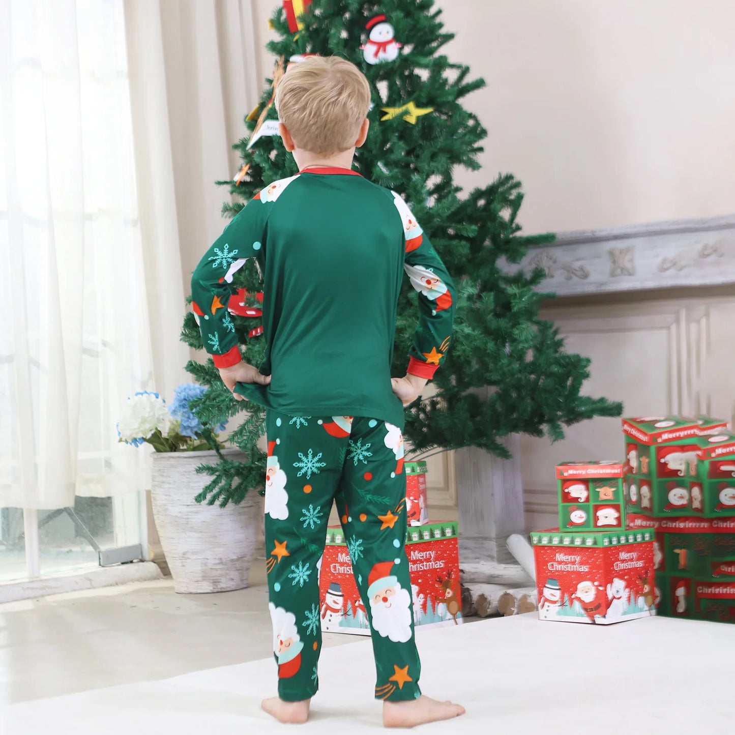 New Year's Clothes 2025 Family Look Pjs Cute Cartoon Parent-child Matching Pajamas Set Baby Dog Romper Pjs Full Sleeve Sleepwear