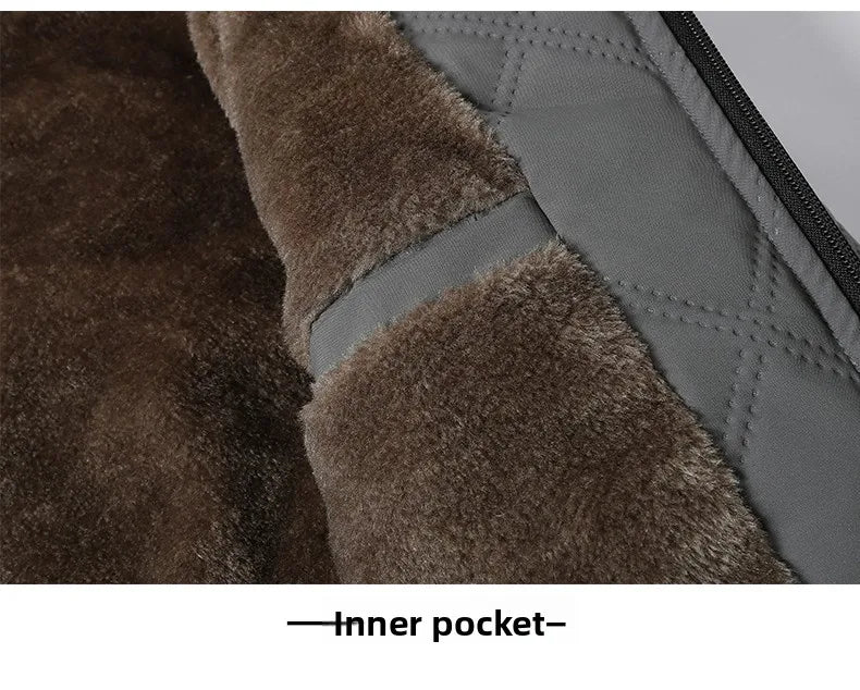 Men's hooded warm short jacket winter zipper pocket jacket outdoor sports and leisure work clothes windproof cotton jacket